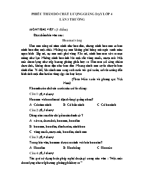 Phiếu thăm dò chất lượng giảng dạy Lớp 4 - Lần 3